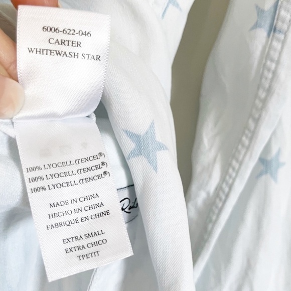 RAILS Carter Button Up White Wash Star Shirt XS - Picture 6 of 7